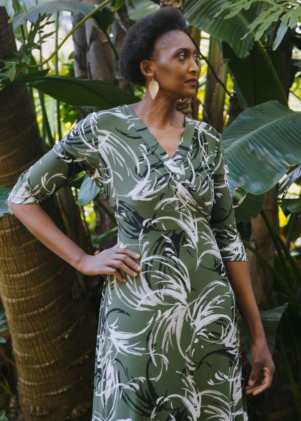 Green crossover dress top